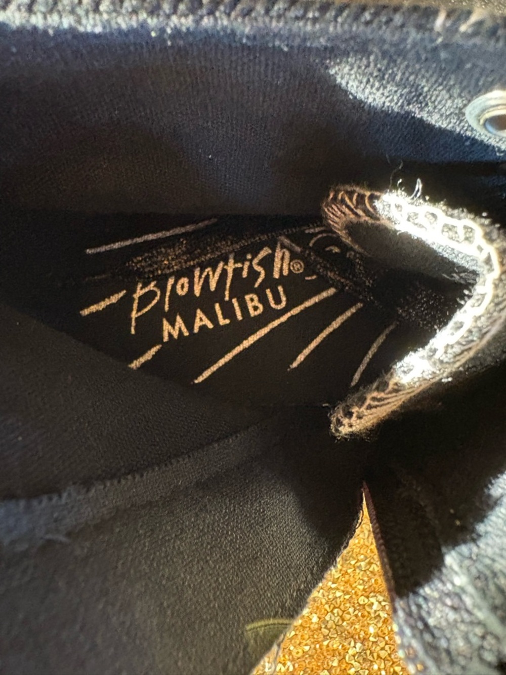 Blowfish Malibu NWT Black Canvas High-Top Sneakers/embellished stones. Size 7 - Picture 7 of 9